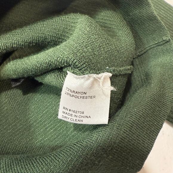 Toccin Tie Waist Long Sleeve green turturneck Sweater Medium - Picture 3 of 5